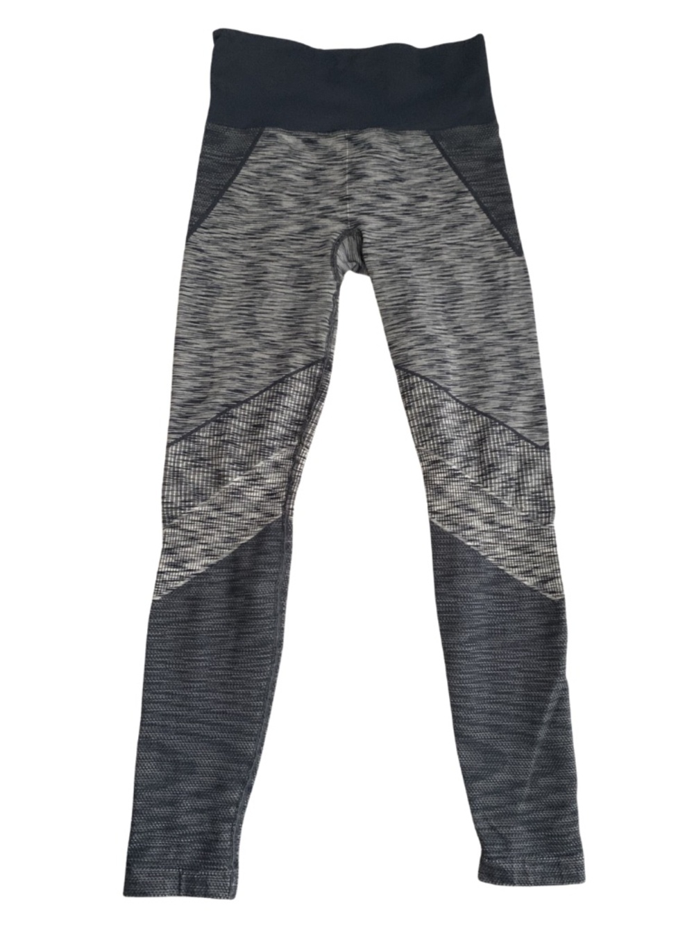 Athleta Contrast Panel Black and Gray Seamless Leggings Women M Athleisure